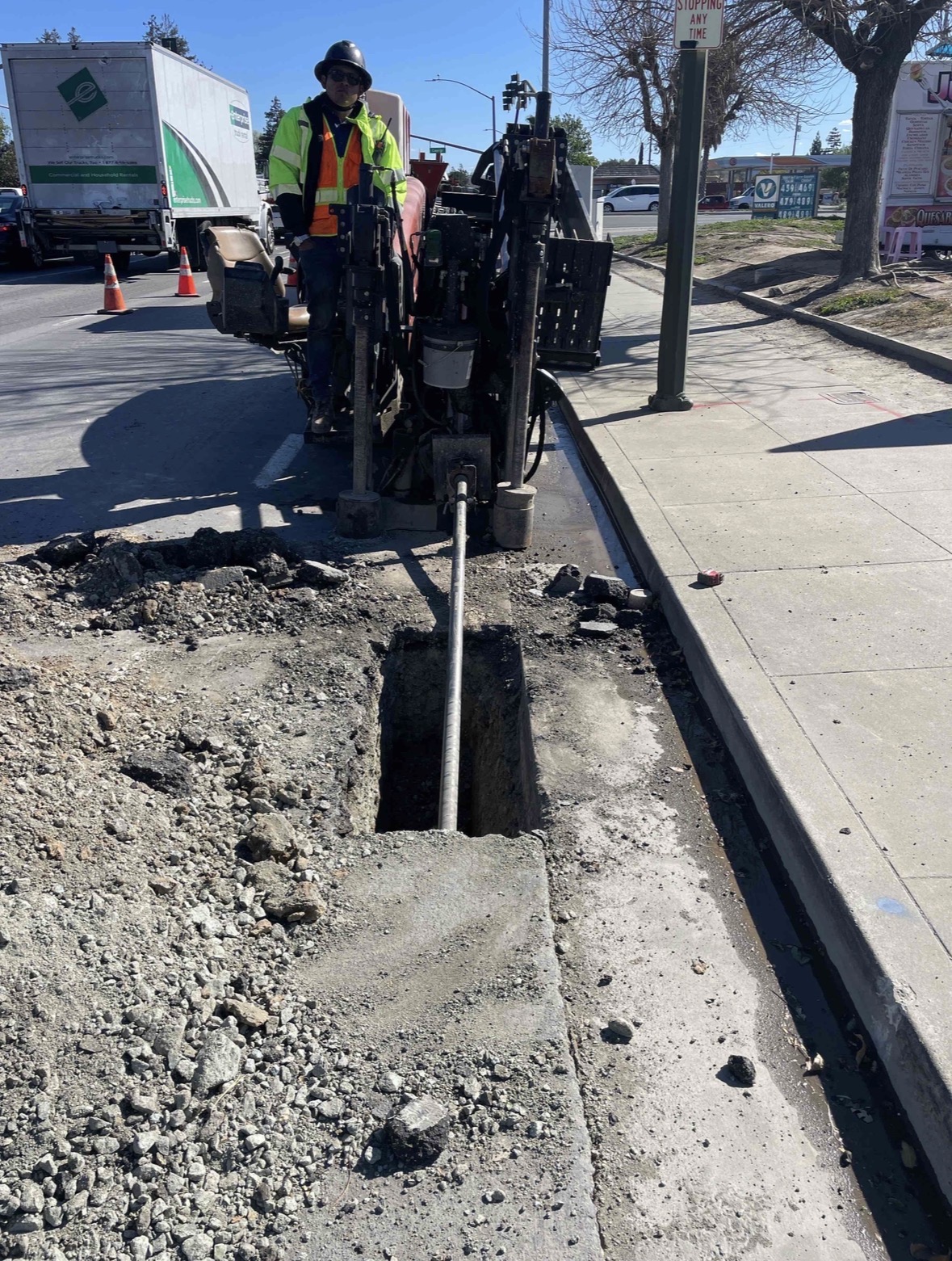 Directional drill equipment operating in the field