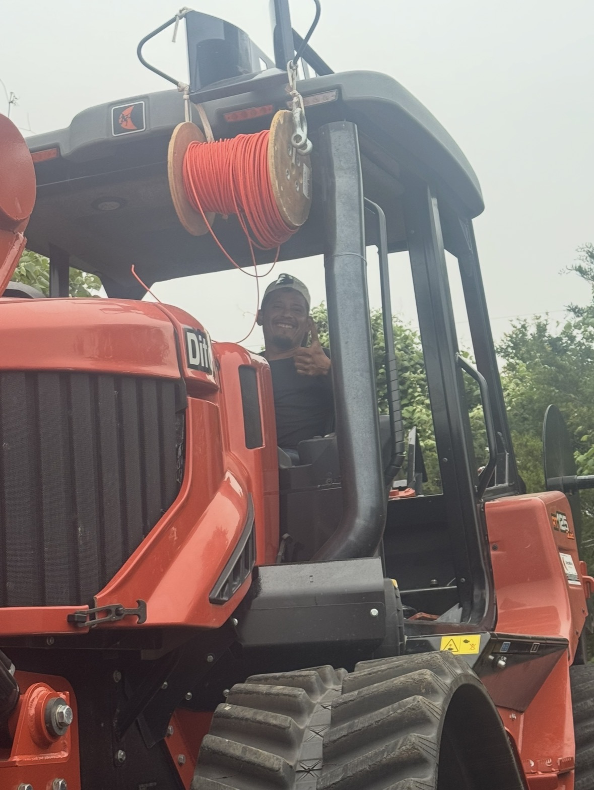 Plow installation equipment on a Smart Communication Systems jobsite